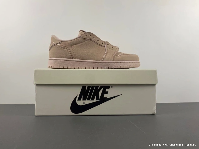 Official Maikesneakers Beige Particle Jordan AO1935-204 Low Retro 1 NS 0731